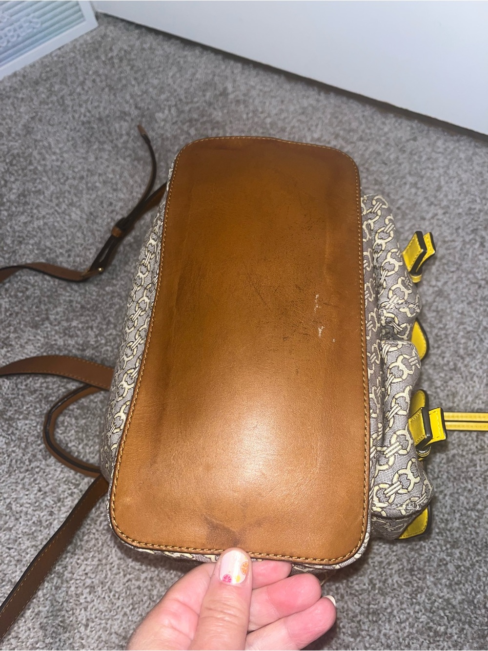 Extremely Rare High End Tory Burch Jessa Backpack w/Velvet Panels, Snake - Picture 11 of 12